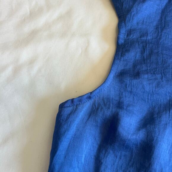 Coldwater Creek Blue Satin Blouse Size XL Work Office Career - Picture 3 of 7